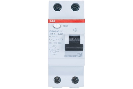 Выключатель дифференциального тока (УЗО) 2п 40А 30мА тип AC FH202 ABB