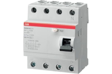 Выключатель дифференциального тока (УЗО) 4п 40А 300мА тип AC FH204AC-40/0.3 4мод. ABB
