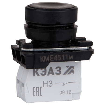 Кнопка КМЕ4622м-черный-2но+2нз-цилиндр-IP65-КЭАЗ